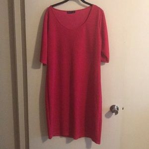 Fuchsia 3/4 Sleeve Mini Dress